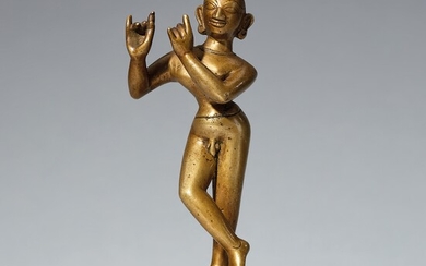 A Bengali or Orissa brass figure of Krishna Venugopala. Eastern India. 18th/19th century