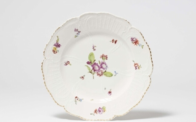A Berlin KPM porcelain dinner plate from the service for General de la Motte Fouqué
