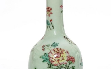 A Celadon Glazed and Famille Rose Vase