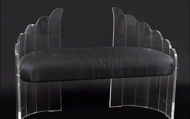 A Charles Hollis Jones Lucite Wing Bench.