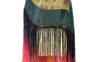 A Chinese silk piano shawl.