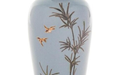 A Clair-de-Lune Ground Cloisonné Vase