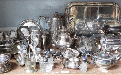 A Collection of Assorted Silver Plate, including various tea and...