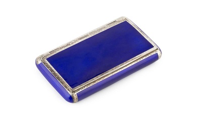 A Continental silver and enamel snuff box, of rectangular form...