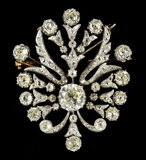 A Diamond Brooch, Late 19th/Early 20th Century, set with a...