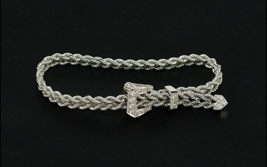 A Diamond Buckle Bracelet.