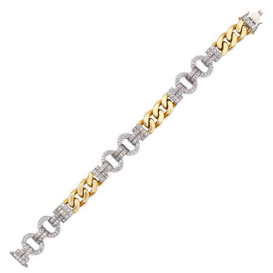 A Diamond and Two-Tone Gold Bracelet