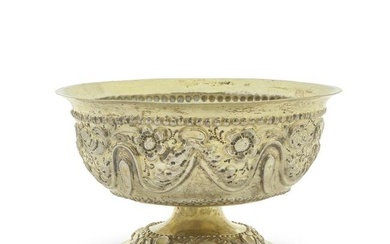 A Dutch silver-gilt footed bowl pseudo marks for Louis de Haan, Rotterdam 1771