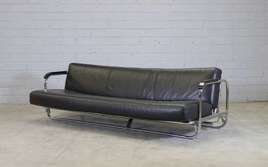A Finnish 'AA1' chrome and leather daybed
