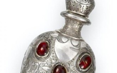 A French Silver and 'Gem'-Set Scent-Bottle, With French Control Mark...