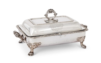 A GEORGE III SILVER ENTREE DISH AND COVER