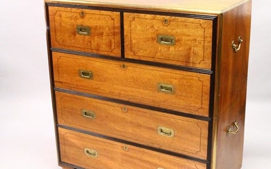 A GOOD EARLY 20TH CENTURY CAMPHOR WOOD MILITARY CHEST