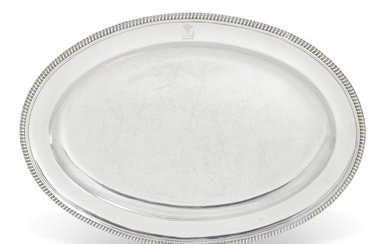 A George III sterling silver oval meat dish