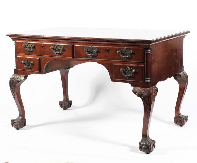 A George III style mahogany desk or table, early 20th century