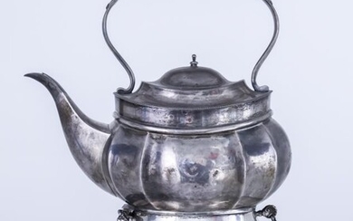 A George VI Silver Oval Tea Kettle on Stand...