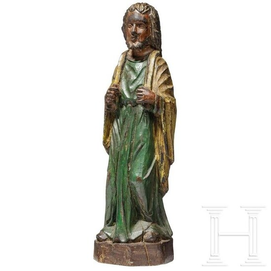 A German carved figure of a saint, 19th century