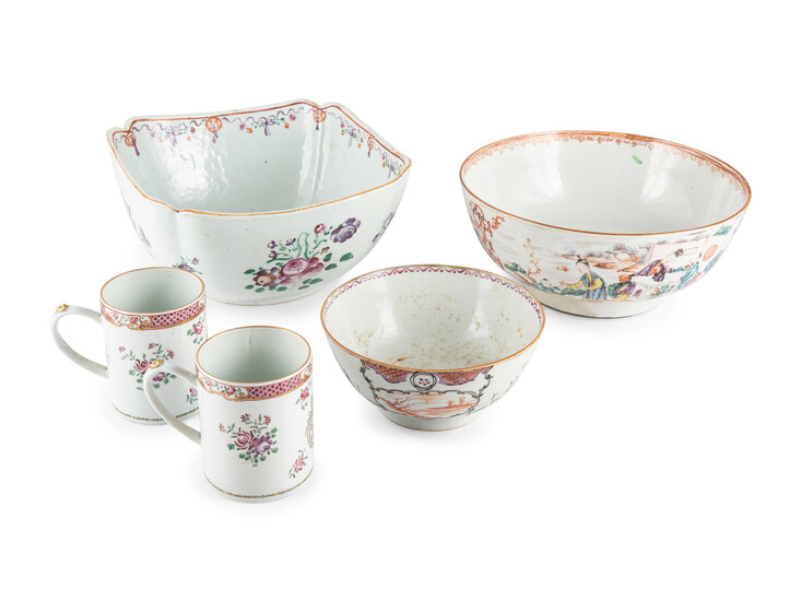A Group of Chinese Export Famille Rose Porcelain