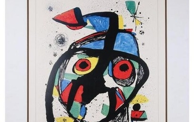 A LARGE COLOR LITHOGRAPH CAROTA BY JOAN MIRO