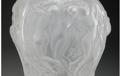 A Lalique Clear and Frosted Glass Hommage a Rene Lalique Vase with Original Fitted Box (1995)
