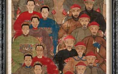 A Large Ancestral Portrait China, 19th century