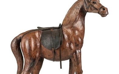 A Leather Horse Figure, In the manner of Abercrombie &