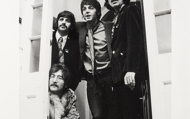 A Limited Edition Photograph Of The Beatles In A Doorway By Barrie Wentzell (British, born 1942)