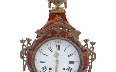 A Louis XV Painted Tôle Bracket Clock