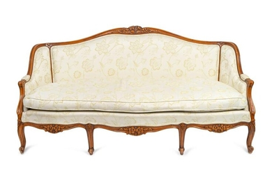 A Louis XV Style Walnut Canape Height 36 1/2 x length