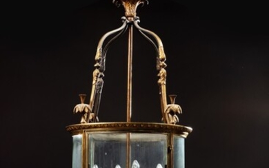 A Louis XVI style gilt-bronze circular lantern, late 19th century | Lanterne circulaire de style Louis XVI en bronze doré, fin du XIXe siècle