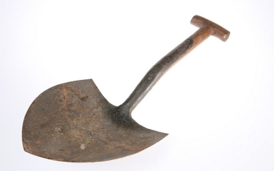 A MILITARY SHORT SHOVEL, DATED 1952, probably from a