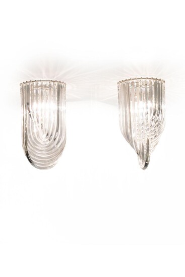 A PAIR OF ART DECO STYLE CEILING LIGHTS