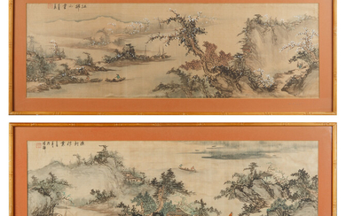 A PAIR OF CHINESE SCHOOL PAINTINGS ON SILK