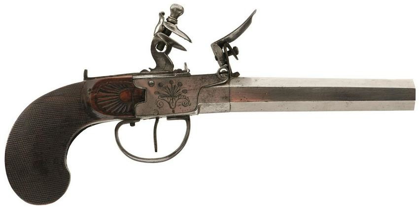A PAIR OF CONTINENTAL 40-BORE FLINTLOCK TRAVELLING