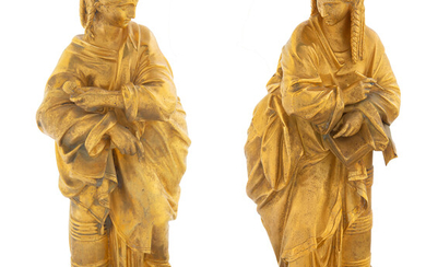 A PAIR OF ORMOLU ALLEGORICAL FIGURES, LATE 19TH-EARLY 20TH CENTURY