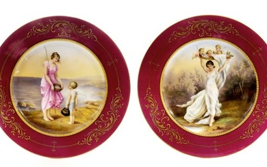 A Pair Of 19th C. Royal Vienna Hand Painted Plates