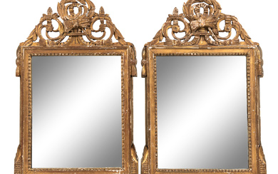 A Pair of Neoclassical Style Giltwood Mirrors