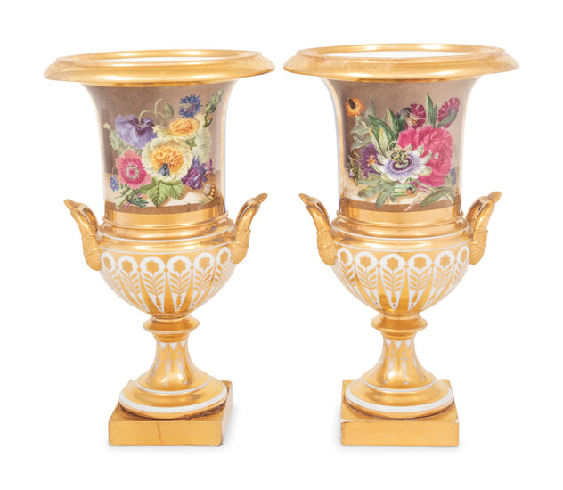 A Pair of Paris Porcelain Urns