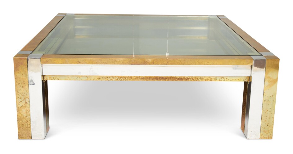 A SUBSTANTIAL SQUARE COFFEE TABLE