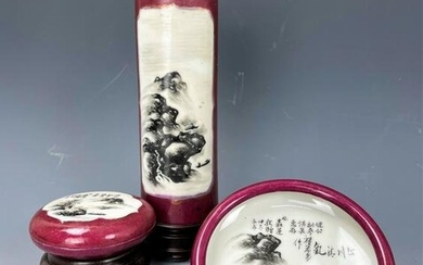 A Set of Bai Congxi Porcelain Study Room Tools