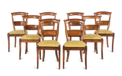 A Set of Eight French Pearwood Dining Chairs