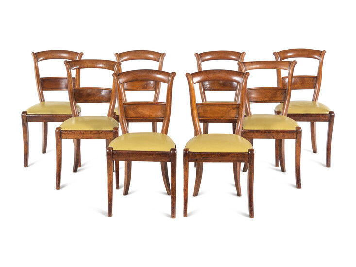 A Set of Eight French Pearwood Dining Chairs