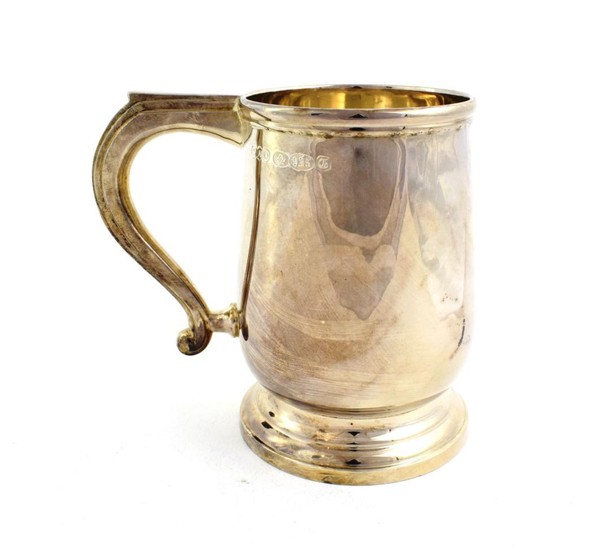 A Silver Mug, Maker's Mark TM Between Crossed Hammers, Probably...