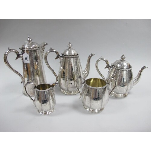 A Victorian Hallmarked Silver Three Piece Tea Set, Joseph & ...