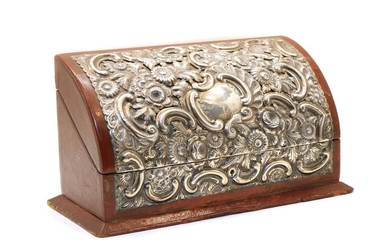 A Victorian silver mounted stationery box
