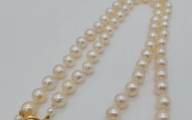 A Vintage Cultured Quality Pearl Necklace with a 14K Gold Cl...