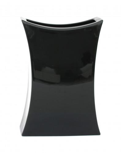 A black glazed ceramic vase, multiple produced at the Studio-Linie of Rosenthal, Germany, marked underneath.