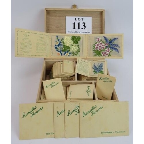 A collection of Kensitas cigarettes silk flower collectors c...