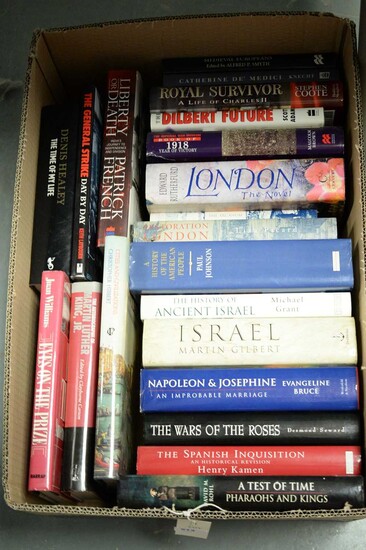 A collection of hardback history and other books.
