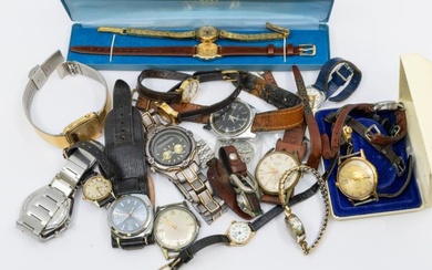 A collection of ladies and gentleman's vintage wristwatches to include...