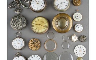 A collection of pocket watches, including a George III silve...